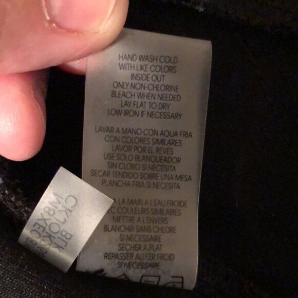 CK L Quilted Front Black Gold Tone Full Zip Velour Bomber Jacket - Picture 8 of 8